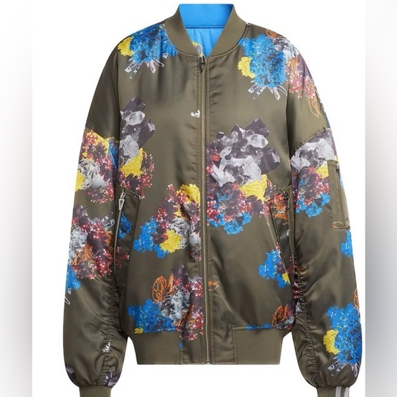 adidas Jackets & Blazers - adidas Multicolor Floral Bomber Jacket
